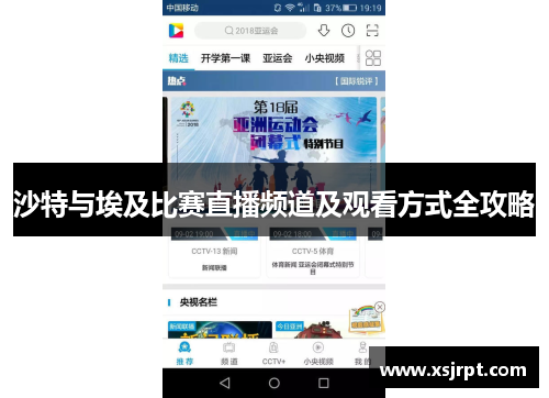 沙特与埃及比赛直播频道及观看方式全攻略